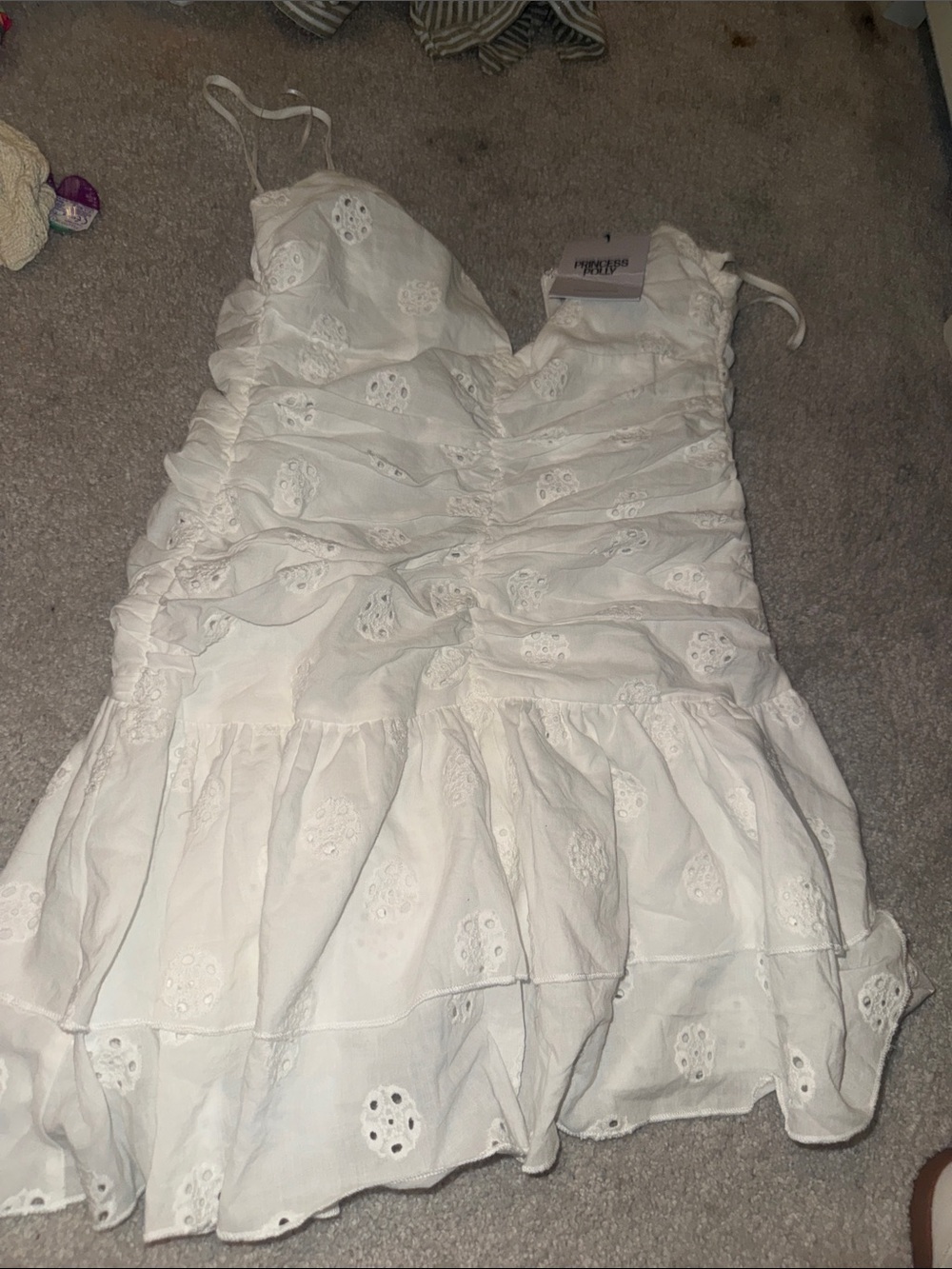 Princess Polly White Eyelet Cami Dress